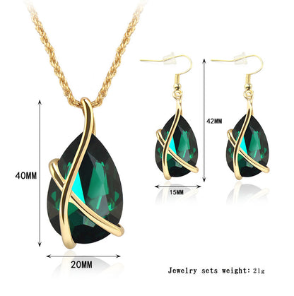 Jewelry Set Pendant Necklace Earring Nostalgia